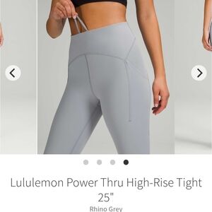 NWT lululemon athletica Power Thru High-Rise Tight 25"